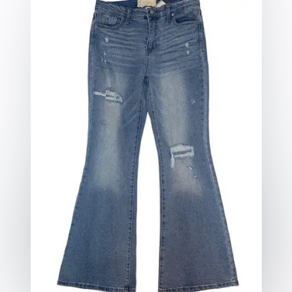 NWT Altar’d State Jeans Womens Galveston Flare Medium Wash High Rise size 29/9 - Picture 4 of 10
